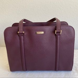 Kate Spade burgundy Saffiano tote